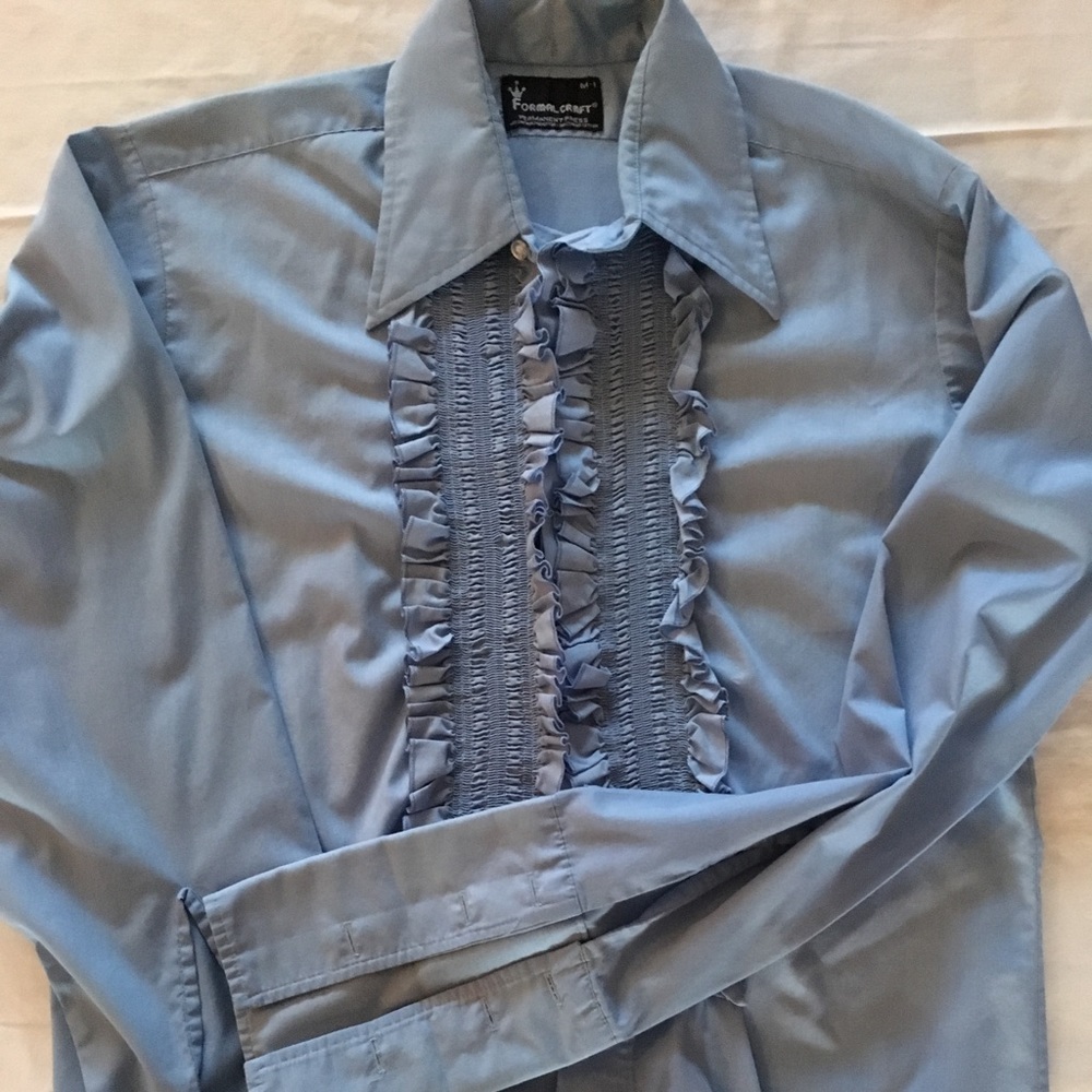 Vintage 70's tux shirt w/ ruffle front